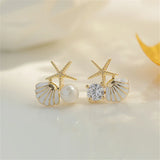 Coastal Dream Starfish Pearl Earrings