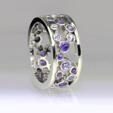 Hollow Blue Crystal Statement Ring