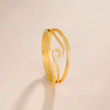 Ocean Wave Ring in Gold