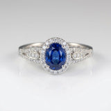 Sapphire Halo Vintage Ring