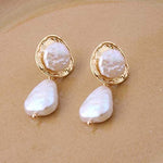 Vintage Geometric Pearl Earrings