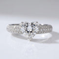 Heart Diamond Silver Pavé Ring