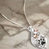 Lucky Paw Necklace with Heart, Bone & Infinity – “Always in My Heart” Pendant