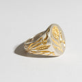 Vintage Silver Sunflower Seal Ring
