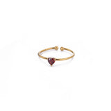 Birthstone Ring Titanium Steel Plated 18K Open Adjustable Gold