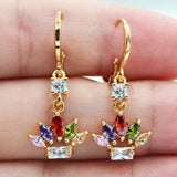 Vintage Colourful Lotus Glass Earrings