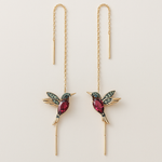 Hummingbird Enamel and Zirconia Earrings