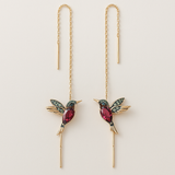 Hummingbird Enamel and Zirconia Earrings