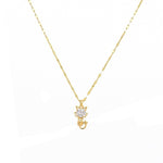 Gold Plated Cat Necklace with Zircon