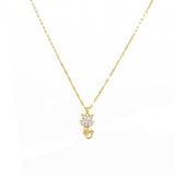 Gold Plated Cat Necklace with Zircon
