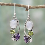 Vintage Colourful Crystal Earrings