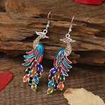 Vintage Colourful Peacock Earrings