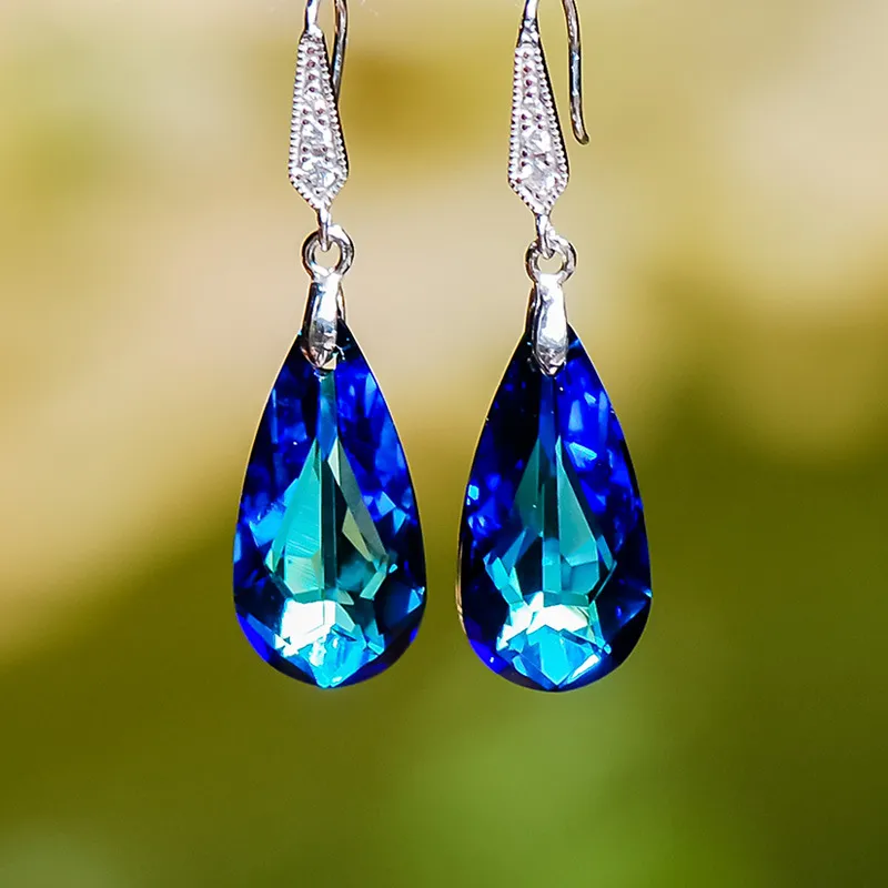 Vintage Colourful Crystal Drop Earrings