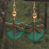 Vintage Dragonfly Golden Earrings