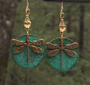 Vintage Dragonfly Golden Earrings