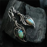 Vintage Blue Opal Silver Earrings
