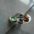 Vintage Colourful Painting Palette Ring