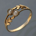 Vintage Golden Double Moonstone Ring