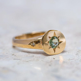 Vintage Green Starlight Golden Ring