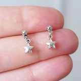 Vintage Silver Star Earrings