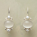 Vintage White Crystal Pearl Earrings