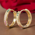 Vintage Colourful Zirconia Hoop Earrings