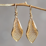 Vintage Drop Golden Mesh Earrings