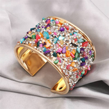 Vintage Colourful Crystals Golden Bracelet