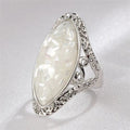Vintage White Opal Silver Ring