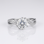 Round Zirconia Silver Infinity Ring