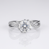 Round Zirconia Silver Infinity Ring