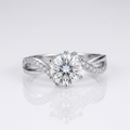 Round Zirconia Silver Infinity Ring