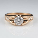 Classic Rose Gold Zirconia Solitaire Ring