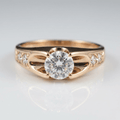 Classic Rose Gold Zirconia Solitaire Ring