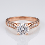 Classic Round Zirconia Rose Gold Ring