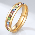 Colourful Crystal Eternity Band Ring
