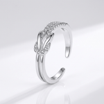 Silver Zirconia Wrap Ring - (Adjustable)