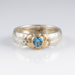Handmade Silver Two Tone Blue Topaz Ring