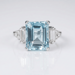 Silver Diamond Trio Ring