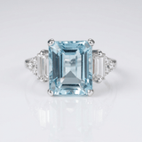 Silver Diamond Trio Ring