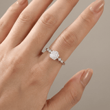 Silver Rose Diamond Ring - (Adjustable)