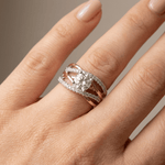 Rose Gold Round Diamond Crossover Ring