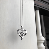 Stainless Steel Infinity Necklace with Heart & Paw