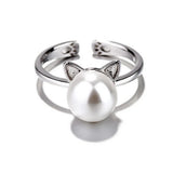 Beautiful Pearl Cat Necklace with Bonus Earrings + Ring