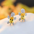 Sea Turtle Earrings in Zirconium and Silver